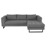 Matthew Shale Grey Fabric Sectional Sofa