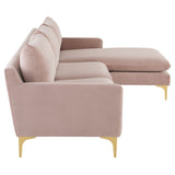 Anders Blush Fabric Sectional Sofa