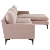 Anders Blush Fabric Sectional Sofa
