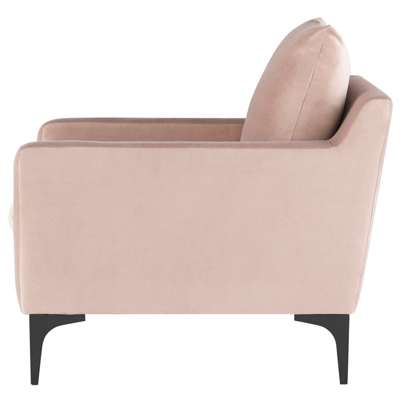 Anders Blush Fabric Single Seat Sofa