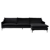 Anders Black Fabric Sectional Sofa