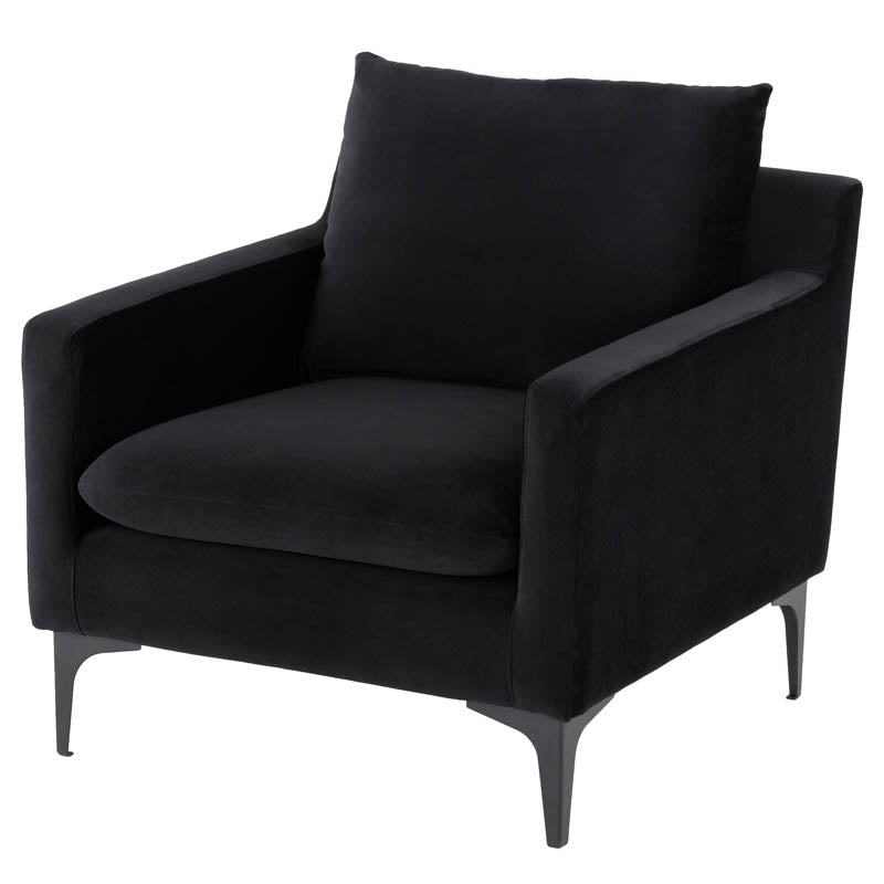 Anders Black Fabric Single Seat Sofa