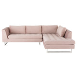 Janis Blush Fabric Sectional Sofa