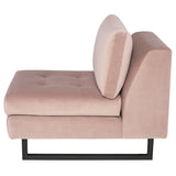 Janis Blush Fabric Seat Armless Sofa