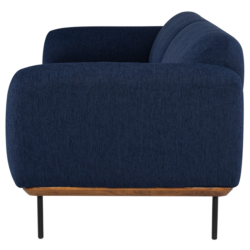 Benson True Blue Fabric Triple Seat Sofa