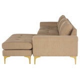 Colyn Burlap Fabric Sectional Sofa