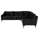 Anders Black Fabric Sectional Sofa