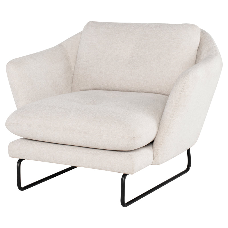 Frankie Parchment Fabric Single Seat Sofa