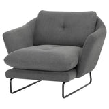 Frankie Graphite Fabric Single Seat Sofa