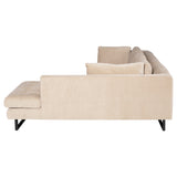 Janis Almond Fabric Sectional Sofa