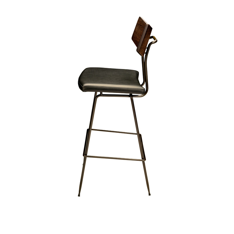 Soli Black Leather Counter Stool