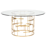 Round Tiffany Gold Metal Dining Table