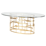 Oval Tiffany Gold Melamine Dining Table