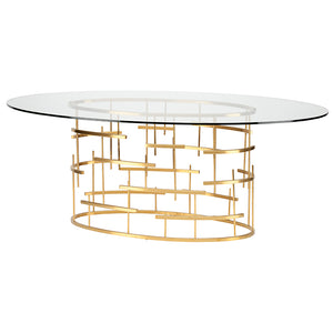 Oval Tiffany Gold Melamine Dining Table