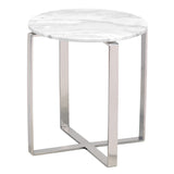Rosa White Stone Side Table