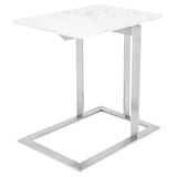 Dell White Stone Side Table