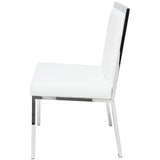 Rennes White Leather Dining Chair