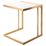 Ethan White Stone Side Table