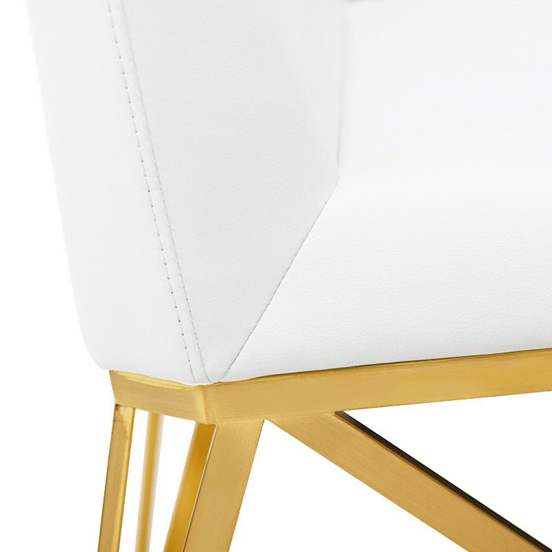 Caprice White Naugahyde Dining Chair
