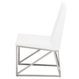 Caprice White Naugahyde Dining Chair