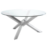 Costa Silver Metal Dining Table