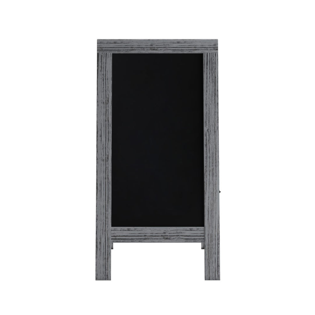 English Elm EE1976 Rustic Commercial Grade Magnetic A-Frame Chalkboard Graywash EEV-14263