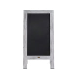 English Elm EE1976 Rustic Commercial Grade Magnetic A-Frame Chalkboard White Wash EEV-14269