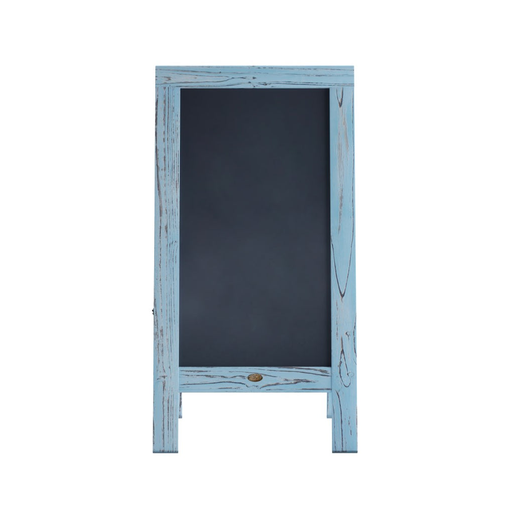 English Elm EE1976 Rustic Commercial Grade Magnetic A-Frame Chalkboard Robin Blue EEV-14271
