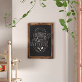 English Elm EE1978 Rustic Commercial Grade Magnetic Wall Mounted Chalkboard Torched Brown EEV-14298