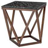Jasmine Black Wood Vein Stone Side Table