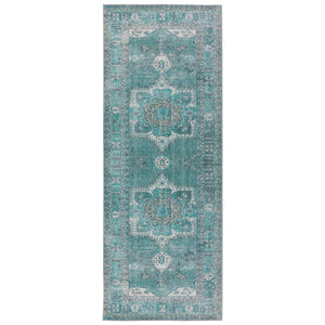 Jaipur Living Harman Hold Tamara Kate Lester HHB02 Power Loomed 100% Polyester Medallion Area Rug Teal 100% Polyester RUG154737