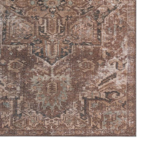 Jaipur Living Harman Hold Minita Kate Lester HHB03 Power Loomed 100% Polyester Medallion Area Rug Brown 100% Polyester RUG154738