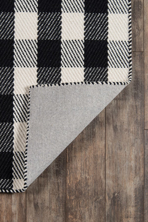 Momeni Madcap Cottage Highland Fling HGH-1 Hand Tufted Modern Plaid Indoor Area Rug Black 7'9" x 9'9" HIGHFHGH-1BLK7999