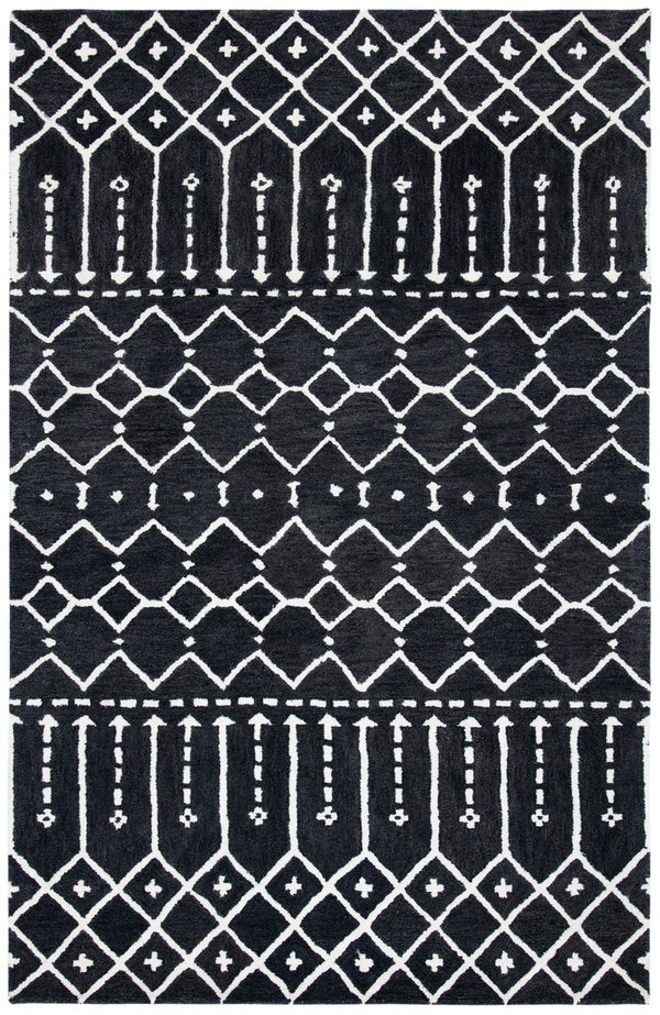 Himalaya 903 Contemporary Hand Tufted 70% Wool, 30% Viscose Rug Dark Grey / Ivory