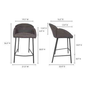 Gigi Counter Stool Dark Grey