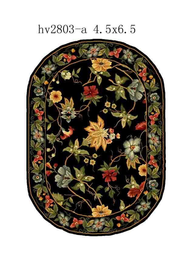 Hk311 Luxurious Hand Hooked Wool Pile Rug - Stunning Design for Cozy Home Interiors and Comfort