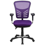 English Elm EE2005 Contemporary Commercial Grade Mesh Executive Office Chair Purple EEV-14599