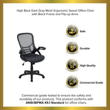 English Elm EE2014 Contemporary Commercial Grade Mesh Executive Office Chair Dark Gray EEV-14631