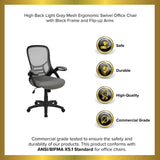 English Elm EE2014 Contemporary Commercial Grade Mesh Executive Office Chair Light Gray EEV-14633