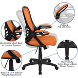 English Elm EE2014 Contemporary Commercial Grade Mesh Executive Office Chair Orange EEV-14634