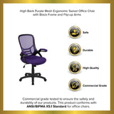 English Elm EE2014 Contemporary Commercial Grade Mesh Executive Office Chair Purple EEV-14635