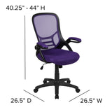 English Elm EE2014 Contemporary Commercial Grade Mesh Executive Office Chair Purple EEV-14635