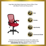 English Elm EE2014 Contemporary Commercial Grade Mesh Executive Office Chair Red EEV-14636