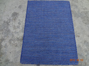 Hand Loom Flat Weave Hlf861 Hand Knotted Wool Pile Rug in Blue, Multi 2ft x 3ft-4in