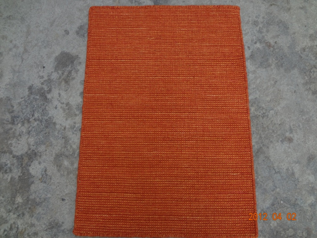 Hand Loom Flat Weave Hlf861 Hand Knotted Wool Pile Rug in Orange, Multi 2ft x 3ft-4in