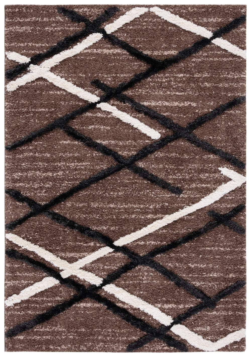 Safavieh Hi-Lo Shag 206 Polyester + Polypropylene Power Loomed Shag & Flokati Rug HLS206H-5