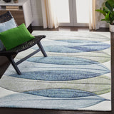 Hollywood 703 Contemporary Power Loomed 100% Polypropylene Rug Ivory / Blue