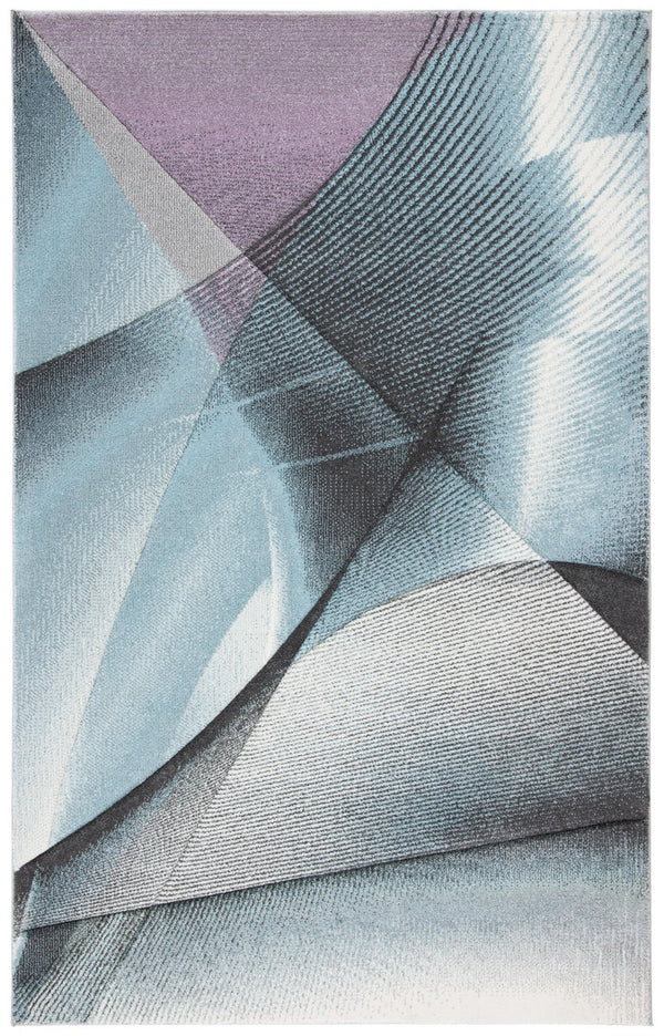 Hollywood 715 Contemporary Power Loomed 100% Polypropylene Rug Grey / Light Blue