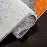 Hollywood 716 Contemporary Power Loomed 100% Polypropylene Rug Grey / Orange