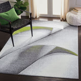 Hollywood 716 Contemporary Power Loomed 100% Polypropylene Rug Grey / Green